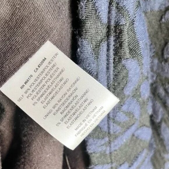 Anthropologie Blue Floral Knit Mini Dress Small Mock Neck Long Sleeve Stretch - Picture 7 of 8